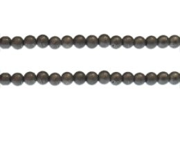 (image for) 6mm Drizzled Deep Silver Glass Bead, approx. 43 beads