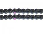 10mm Black/Pink Spot Marble-Style Glass Bead, approx. 16 beads