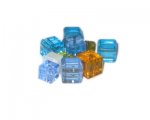 Approx. 1.5oz. Pressed Glass Cube Beads, random sizes and colors Approx. 1.5oz. Pressed Glass Cube Beads, random sizes and colors