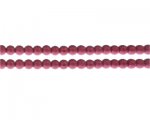 6mm Raspberry Rustic Glass Pearl Bead, approx. 71 beads