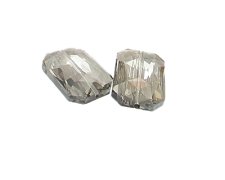 (image for) 26 x 18mm Silver Faceted Glass Rectangle Bead, 2 beads
