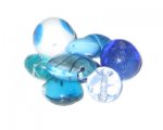 Approx. 1.5oz. Pale Blue/Turquoise/Dark Blue Lampwork Mix Approx. 1.5oz. Pale Blue/Turquoise/Dark Blue Lampwork Mix