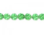 14mm Light Green Faceted Glass Bead, 14" string 14mm Light Green Faceted Glass Bead, 14" string