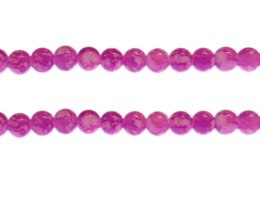 (image for) 8mm Magenta Marble-Style Glass Bead, approx. 53 beads