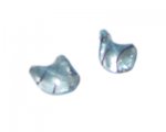 22 x 14mm Blue-Striped Foil Twisted Lampwork Glass Bead, 4 beads 22 x 14mm Blue-Striped Foil Twisted Lampwork Glass Bead, 4 beads