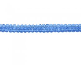 (image for) 6 x 4mm Sky Blue Faceted Rondelle Glass Bead, 13" string