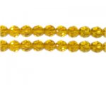 10mm Yellow Gold Faceted Glass Bead, 13" string 10mm Yellow Gold Faceted Glass Bead, 13" string