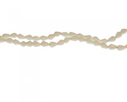 (image for) 6 x 4mm White Faceted Drop Glass Bead, 20" string