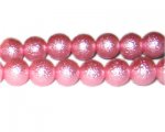 12mm Fuchsia Rustic Glass Pearl Bead, approx. 17 beads