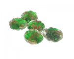 20mm Green Flower Lampwork Glass Bead, 5 beads 20mm Green Flower Lampwork Glass Bead, 5 beads