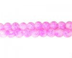 8mm Fuchsia Marble-Style Glass Bead, approx. 55 beads 8mm Fuchsia Marble-Style Glass Bead, approx. 55 beads