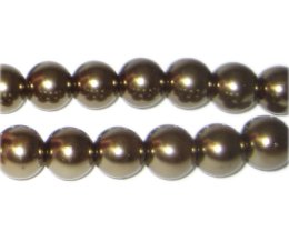 (image for) 10mm Antique Gold Glass Pearl Bead, approx. 22 beads