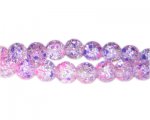 10mm Lilac Dream Crackle Season Glass Bead, approx. 22 beads