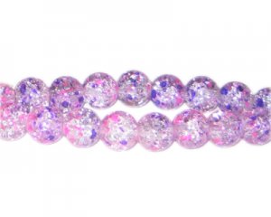 10mm Lilac Dream Crackle Season Glass Bead, approx. 22 beads