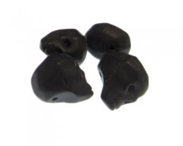 (image for) 22mm Black Matte Skull Glass Bead, 4 beads