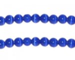 6mm Navy Round Cat's Eye Beads - approx. 28 beads