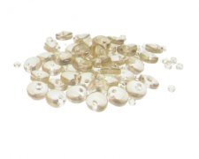 (image for) Approx. 1oz. x 8mm Ivory Disc Glass Beads, side-drilled