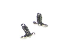 (image for) 12 x 16mm Silver Cowboy Boots with Spur Charm, 4 charms
