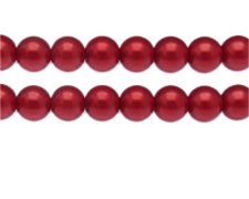 (image for) 12mm Red Glass Pearl Bead, approx. 18 beads