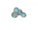 24 x 14mm Light Blue Foil Lampwork Bead, 2 beads 24 x 14mm Light Blue Foil Lampwork Bead, 2 beads
