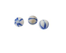 (image for) 16mm Blue Pattern Lampwork Glass Bead, 1 bead, NO Hole
