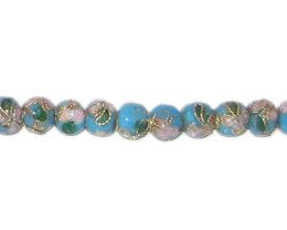 (image for) 6mm Turquoise Round Cloisonne Bead, 7 beads