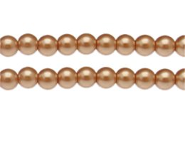 (image for) 10mm Soft Gold Glass Pearl Bead, approx. 22 beads