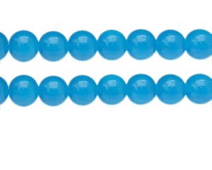 (image for) 12mm Deep Turquoise Jade-Style Glass Bead, approx. 17 beads