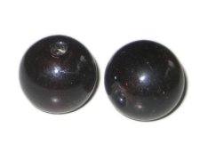 (image for) 26mm Brown Foil Handmade Lampwork Glass Bead, 2 beads