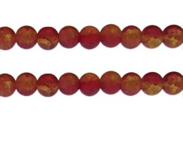 (image for) 10mm Red/Yellow Crackle Frosted Duo Bead, approx. 17 beads