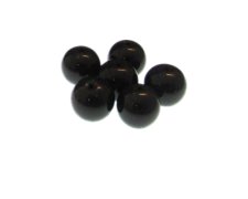 (image for) 14mm Black Pressed Glass Bead, 6 beads