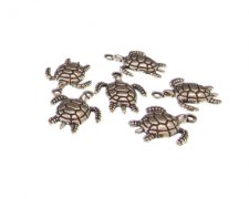 (image for) 24 x 18mm Turtle Silver Metal Charm, 6 charms