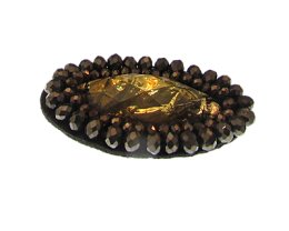 (image for) 60 x 36mm Bronze/Amber Beaded Centerpiece on Fabric