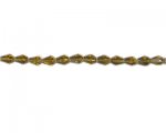 8 x 6mm Gold Faceted Glass Drop Bead, 12" string 8 x 6mm Gold Faceted Glass Drop Bead, 12" string