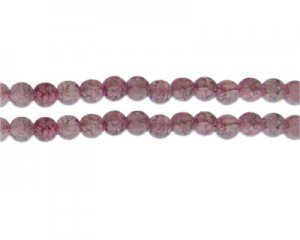 8mm Pink/Gray Duo-Style Glass Bead, approx. 35 beads