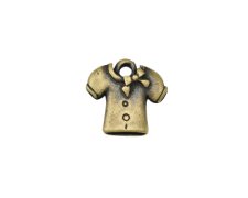 (image for) 8 x 10mm Bronze Girl's T-Shirt Charm - 4 charms