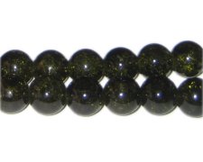 (image for) 12mm Olive Crackle Glass Bead, approx. 17 beads