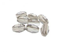 (image for) 14 x 10mm Silver Bicone Faceted Glass Bead, 8 beads