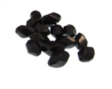 (image for) Approx. 1oz. x 14x10mm Black Faceted Glass Bead