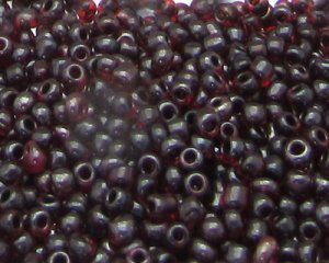 (image for) 11/0 Dark Red Transparent Glass Seed Bead, 1oz. Bag