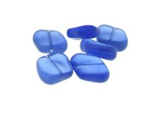 (image for) 16mm Blue Matte Sea-Glass Square Bead, 6 beads