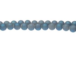 (image for) 8mm Blue Druzy-Style Glass Bead, 22" string