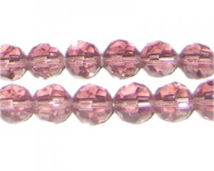 12mm Pale Plum Faceted Glass Bead, 13" string
