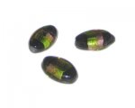 20 x 14mm Apple/Plum/Black Foil Flat Oval Handmade Lampwork Glas 20 x 14mm Apple/Plum/Black Foil Flat Oval Handmade Lampwork Glas