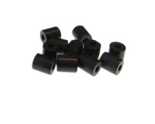 (image for) 10 x 8mm Black Column Glass Bead, 10 beads, large hole
