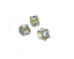8mm Olive Bumpy Cube Lampwork Glass Bead, 6 beads 8mm Olive Bumpy Cube Lampwork Glass Bead, 6 beads