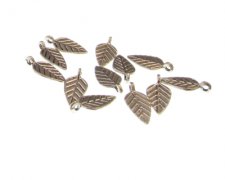 (image for) 20 x 10mm Leaf Silver Metal Charm, 12 charms