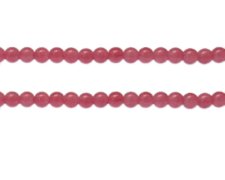 (image for) 6mm Cherry Quartz Gemstone-Style Glass Bead, approx. 48 beads