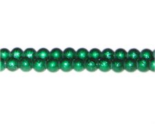 (image for) 6mm Drizzled Dark Green Glass Bead, approx. 43 beads