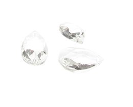 (image for) 28 x 16mm Crystal Faceted Glass Drop Bead, 3 beads, top hole